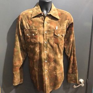 Floral Olive Green Corduroy Button Down